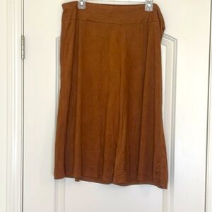 Serengeti Microsuede Rust Flowy Flare Leg Gaucho Pants Size XL